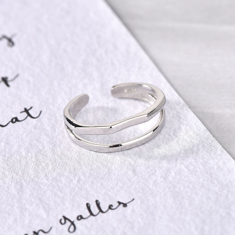 S925 sterling silver ring opening adjustable women's ring - Image 2