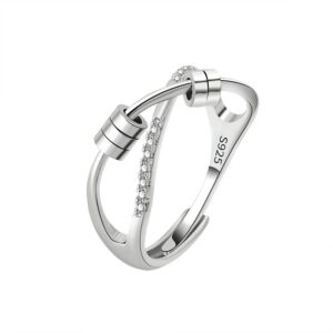 S925 sterling silver ring opening adjustable women's ring