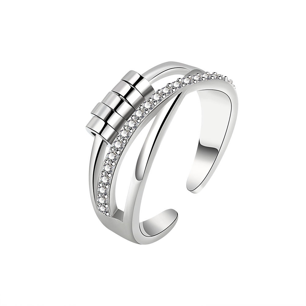S925 sterling silver ring opening adjustable women's ring