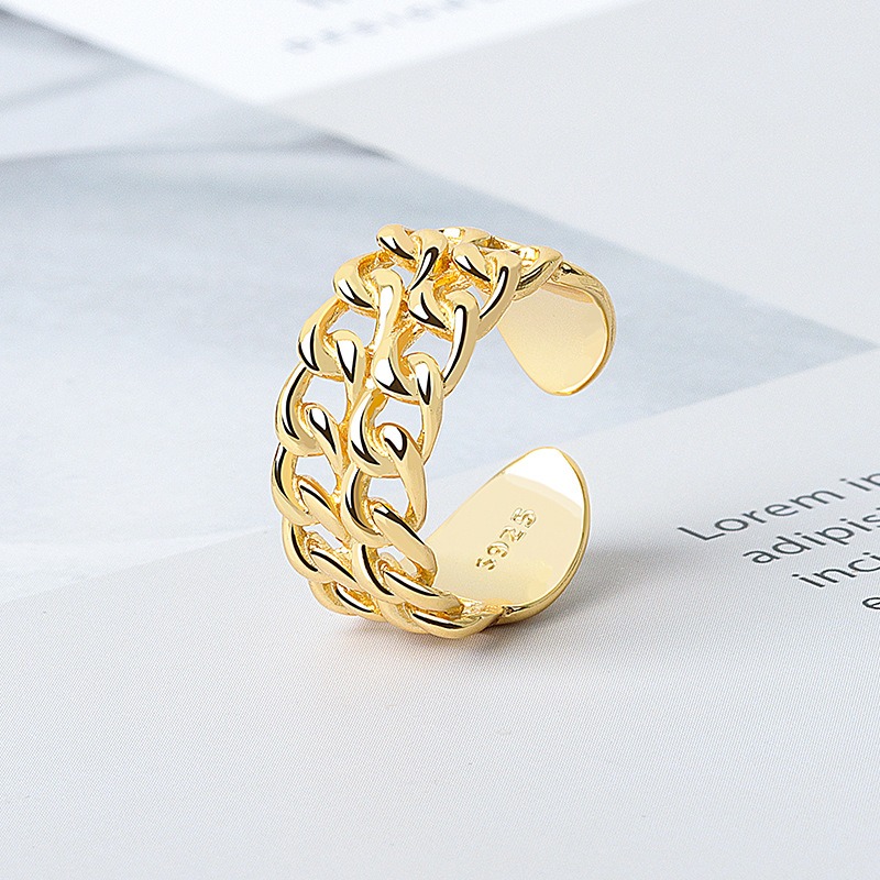 S925 sterling silver ring opening adjustable women's ring style - Image 2