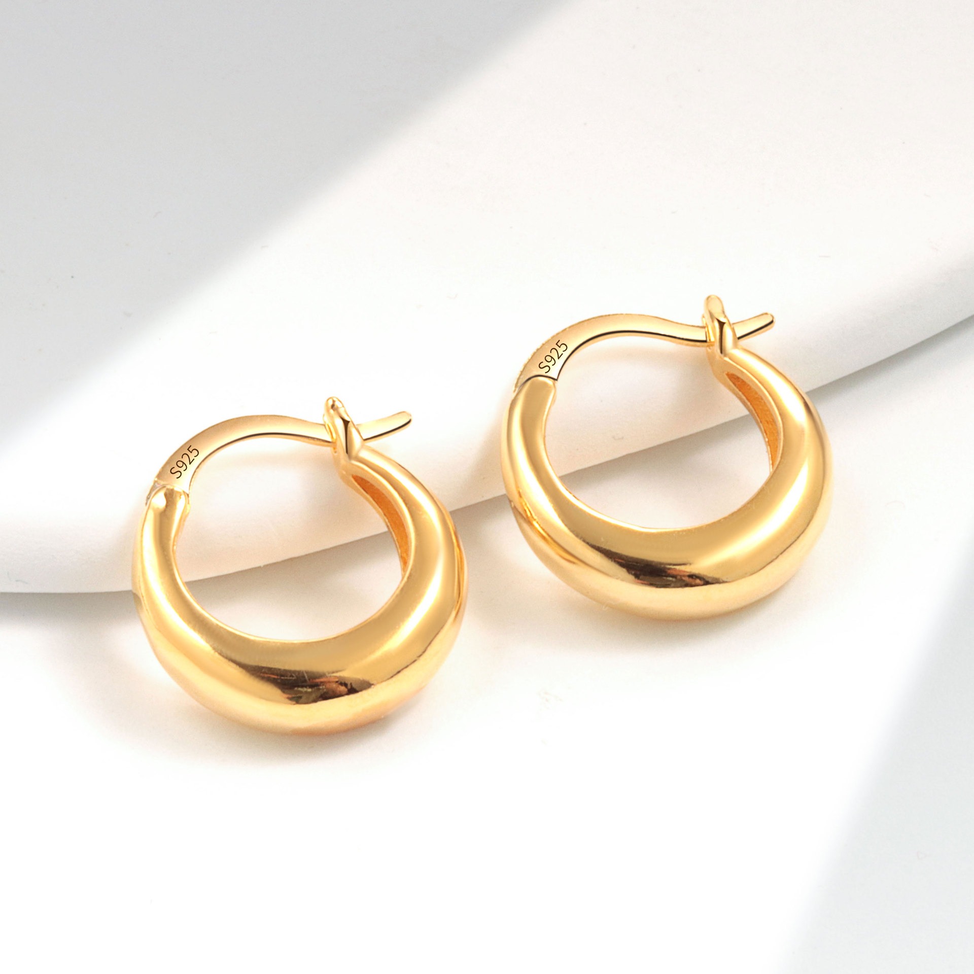 S925 sterling silver stud earrings U-shaped earrings - Image 2