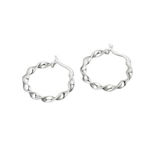 S925 sterling silver stud earrings twist circle earrings