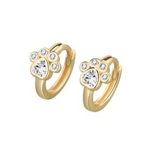 S925 sterling silver stud earrings cat paw footprint print stud earrings