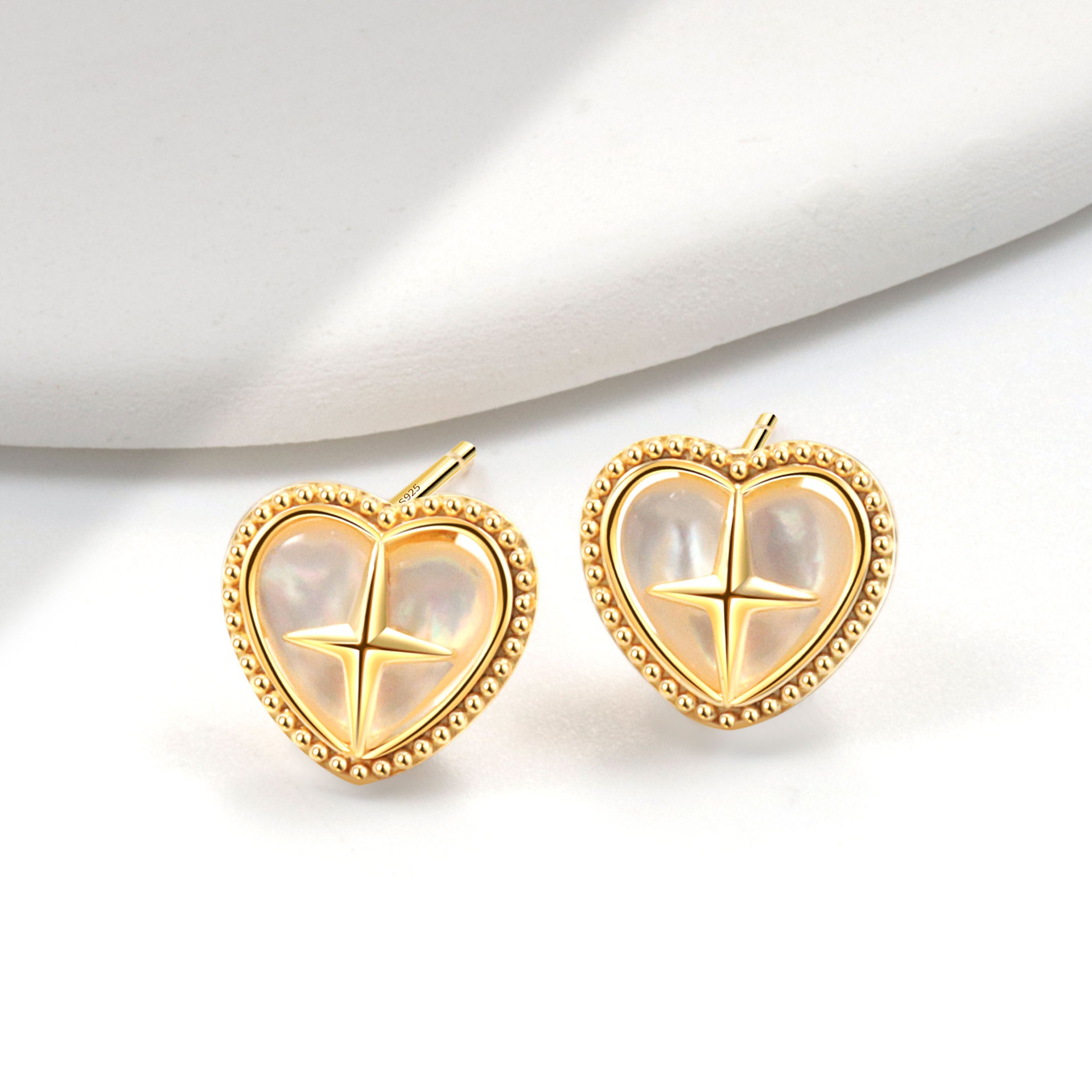 S925 sterling silver stud earrings love cross earrings - Image 2