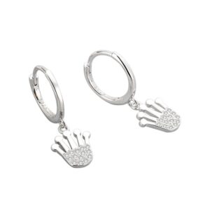 S925 sterling silver stud earrings crown earrings