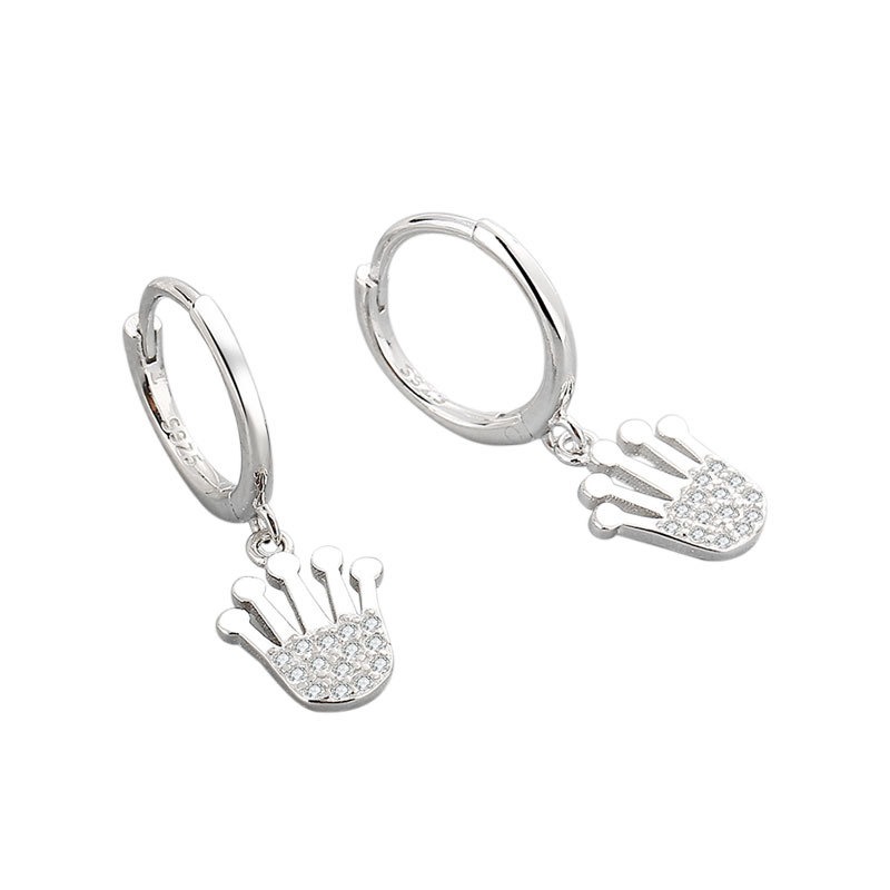 S925 sterling silver stud earrings crown earrings