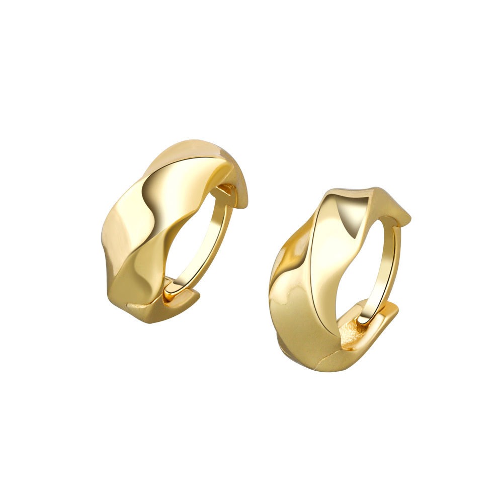 S925 sterling silver stud earrings geometric twisted glossy earrings