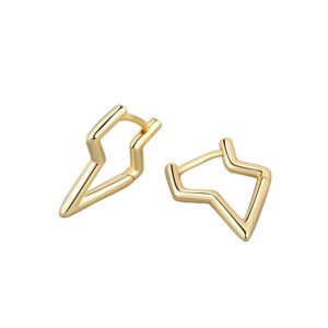 S925 sterling silver stud earrings geometric lightning bolt earrings