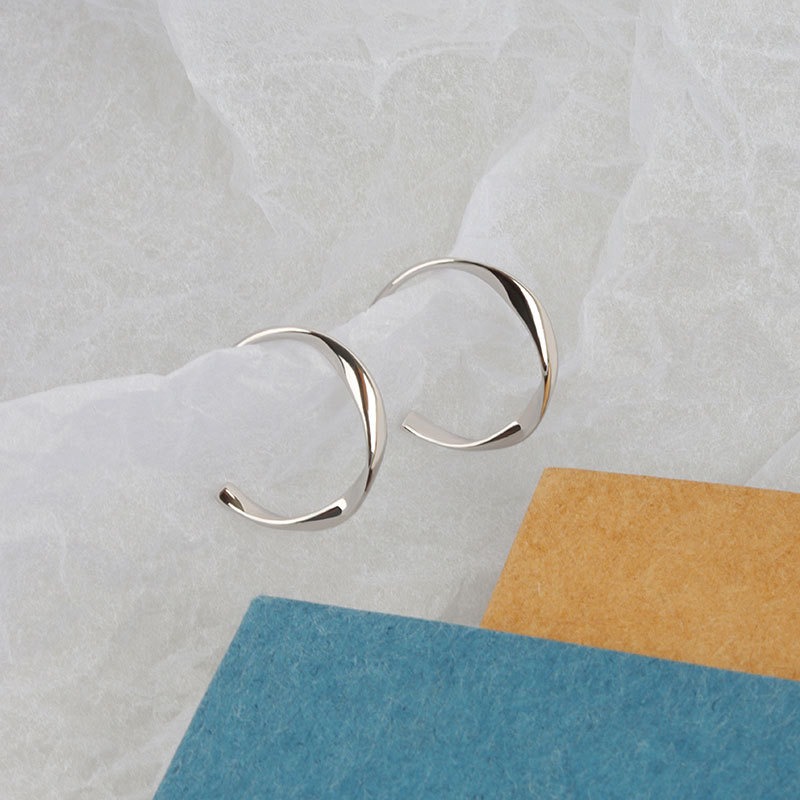 S925 Sterling Silver Stud Earrings Round Earrings - Image 2