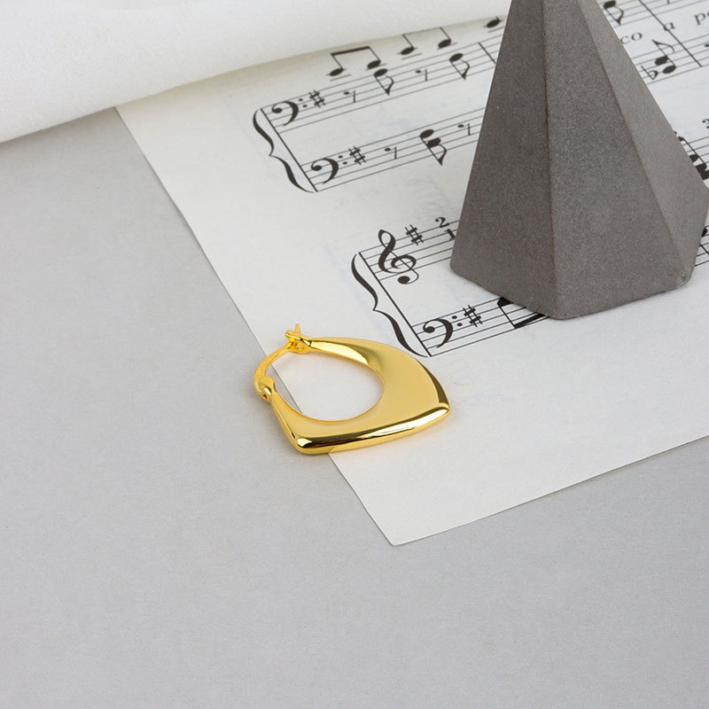 S925 sterling silver stud earrings irregular diamond shaped earrings - Image 2