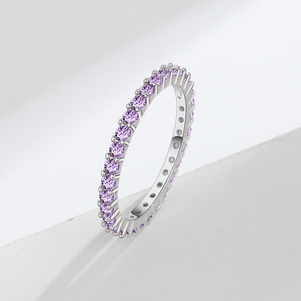 S925 Sterling Silver Ring Row Diamond Ring for Women - Image 3