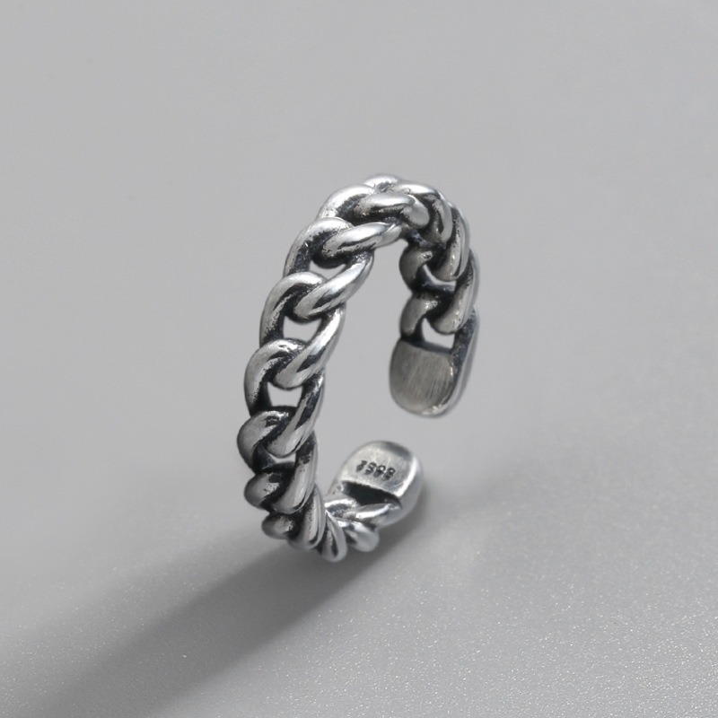 S925 sterling silver ring opening adjustable chain women's ring - Image 2