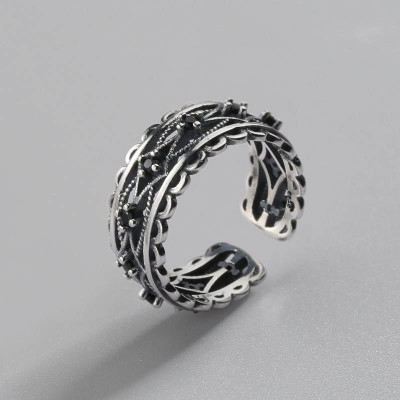 S925 sterling silver ring opening adjustable women's ring - Image 2