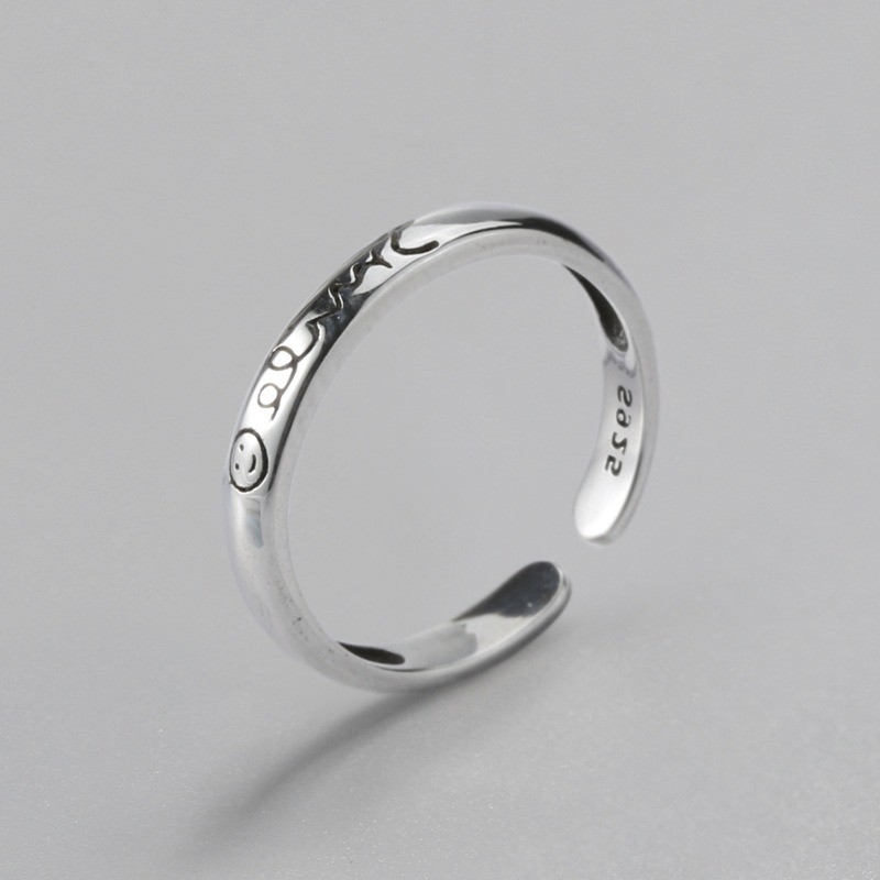 S925 sterling silver ring opening adjustable women's ring - Image 2