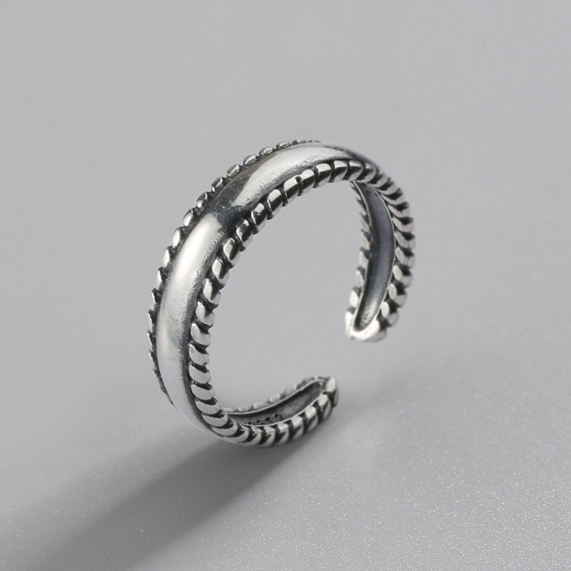 S925 sterling silver ring opening adjustable twist ring for women - Image 2