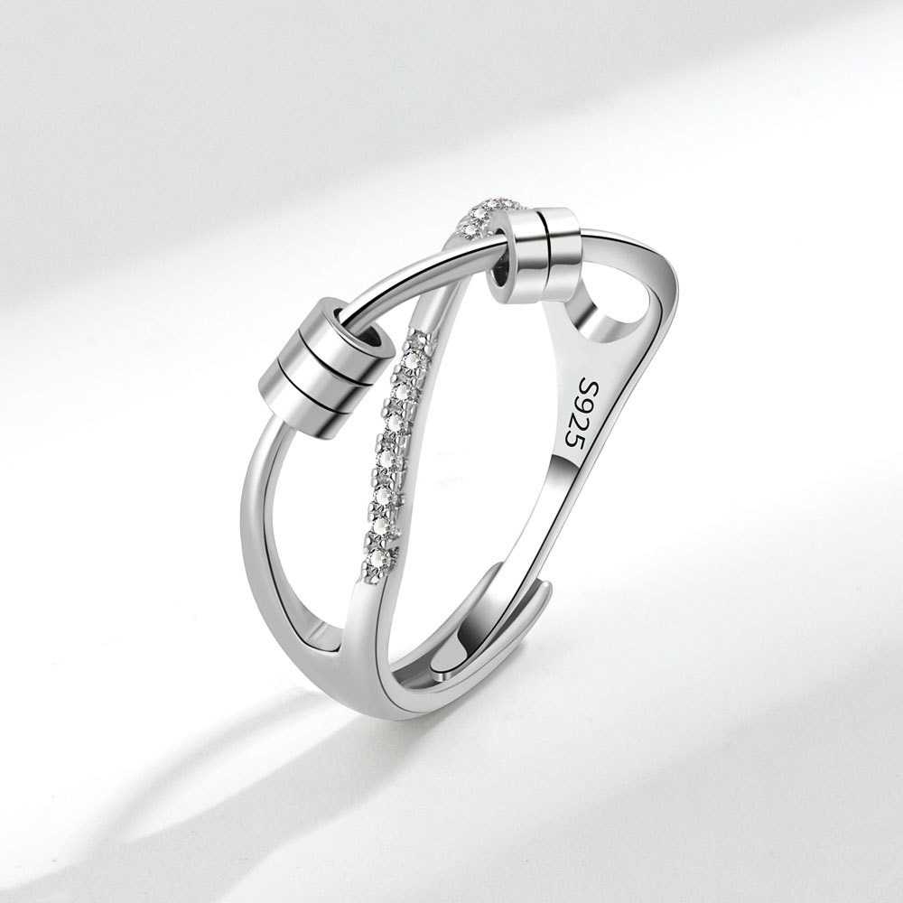 S925 sterling silver ring opening adjustable women's ring - Image 2
