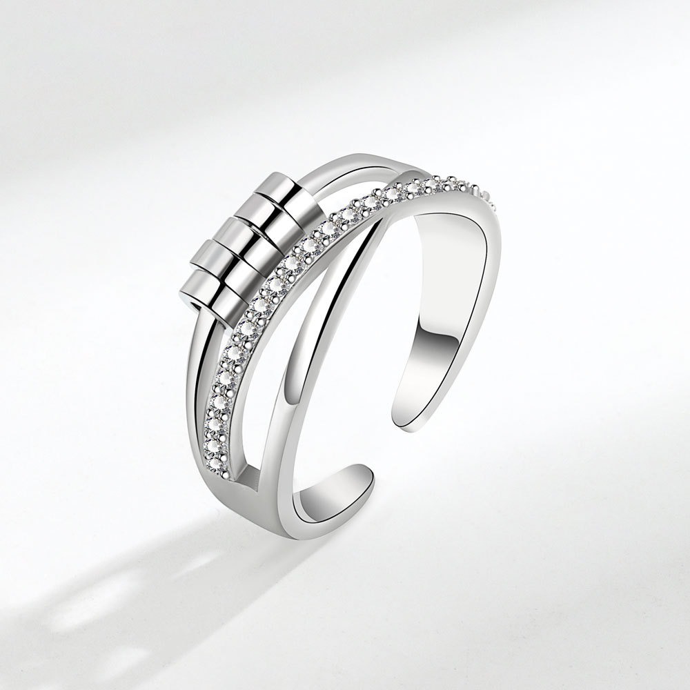 S925 sterling silver ring opening adjustable women's ring - Image 4