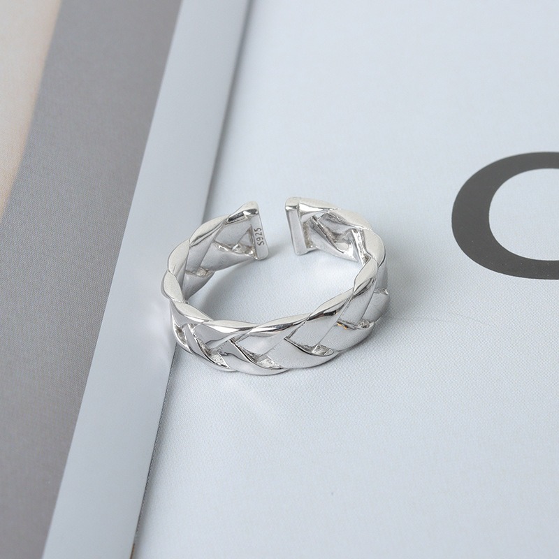 S925 sterling silver ring opening adjustable women's ring style - Image 3