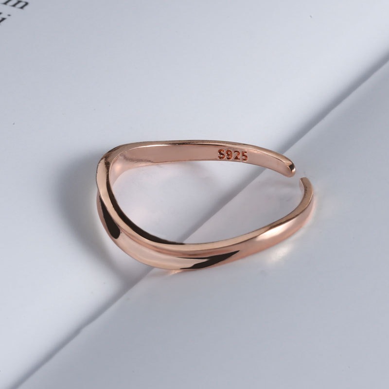 S925 sterling silver ring opening adjustable women's ring style - Image 2