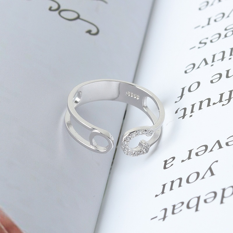 S925 sterling silver ring opening adjustable women's ring style - Image 3