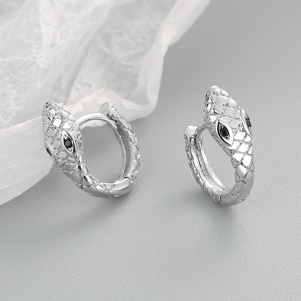 S925 sterling silver stud earrings and snake earrings - Image 3