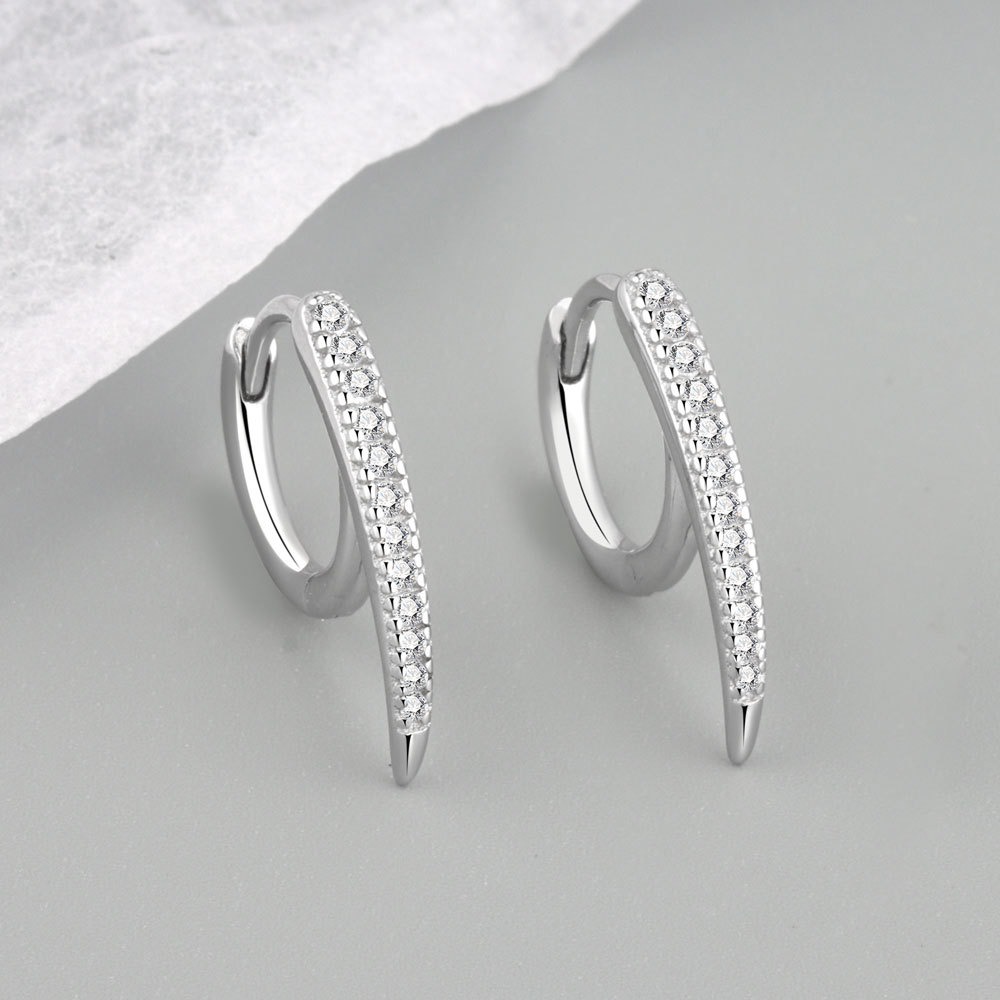 S925 sterling silver stud earrings rivet earrings - Image 3