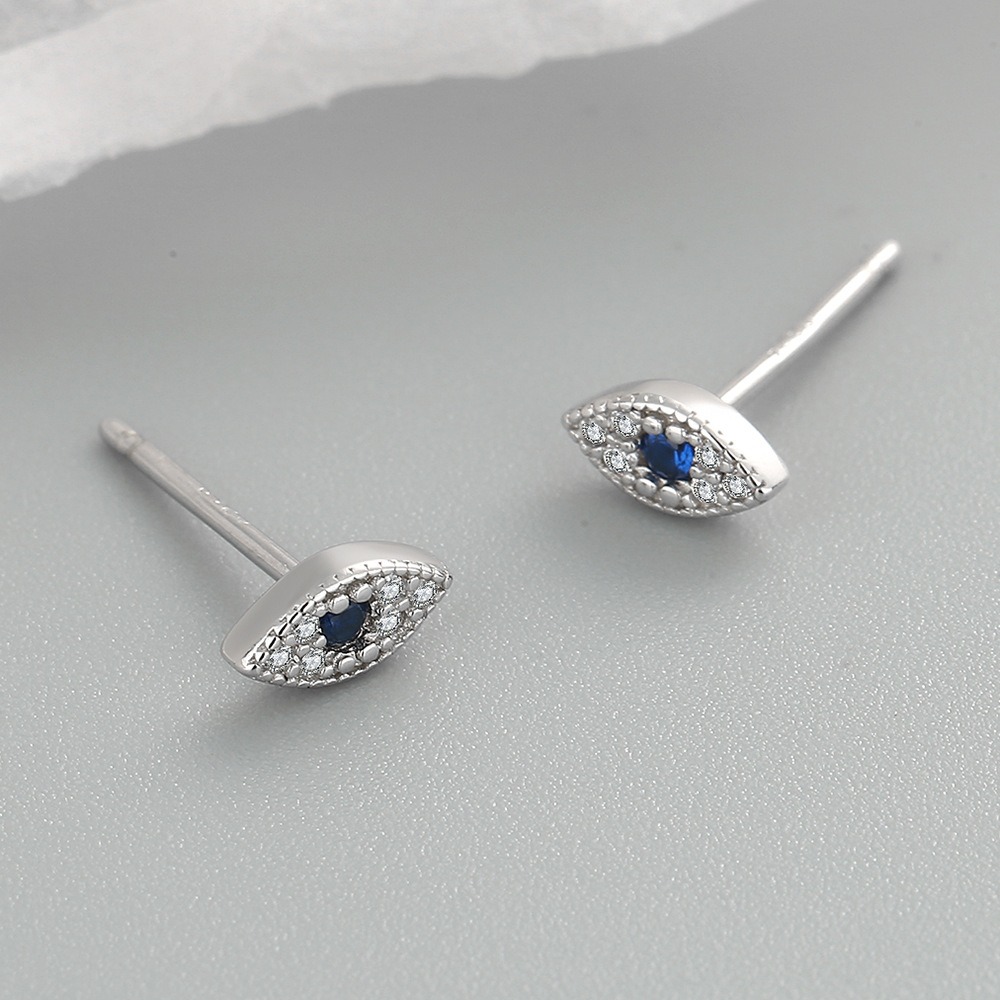 S925 Sterling Silver Stud Earrings Devil's Eye Earrings - Image 3