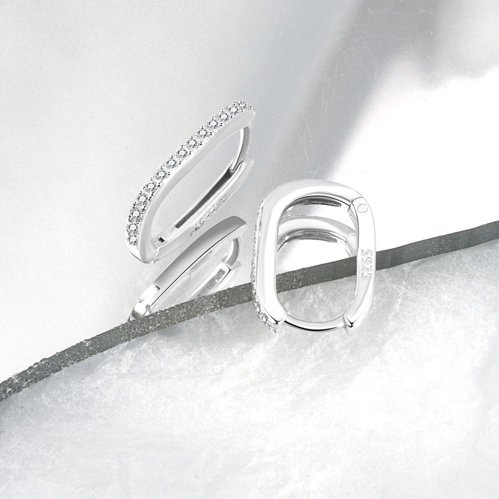 S925 sterling silver stud earrings U-shaped earrings - Image 3