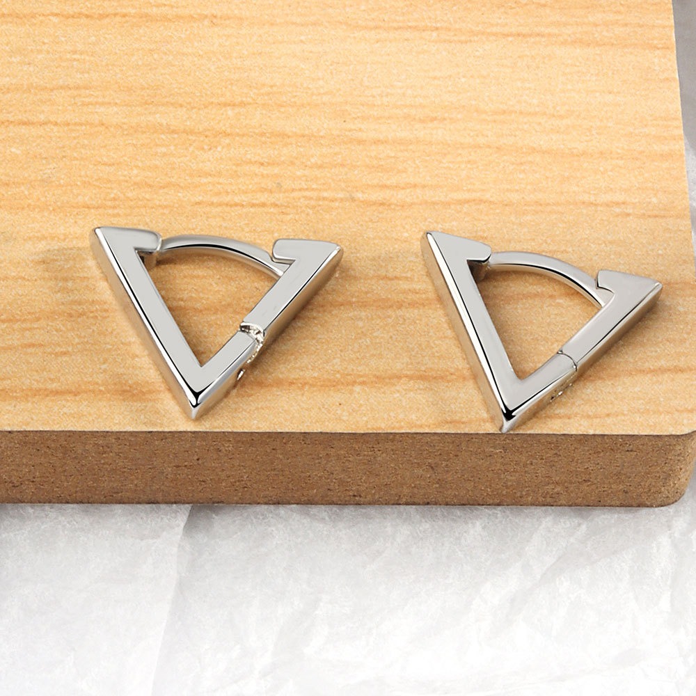 S925 sterling silver stud earrings triangle earrings - Image 2