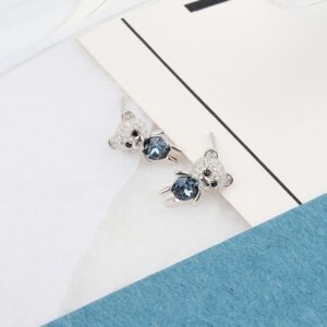 S925 sterling silver stud earrings bear doll earrings