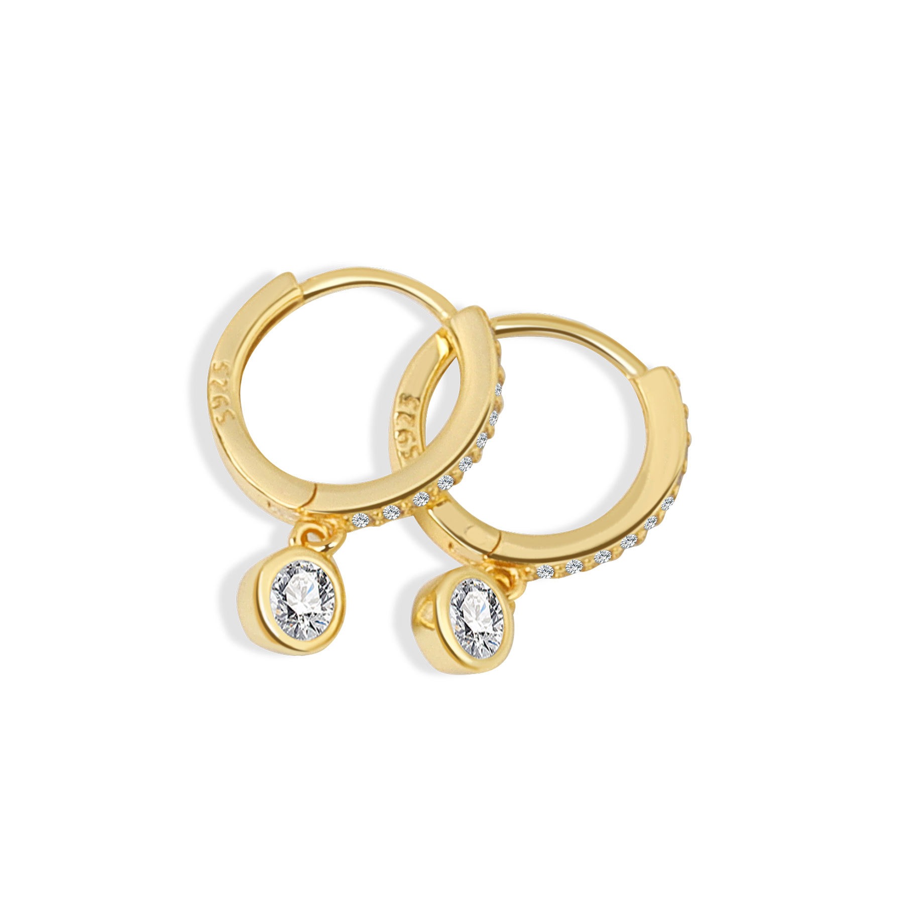 S925 sterling silver stud earrings round - Image 3