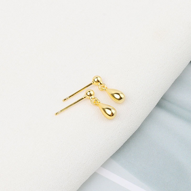 S925 sterling silver stud earrings pear-shaped earrings - Image 2