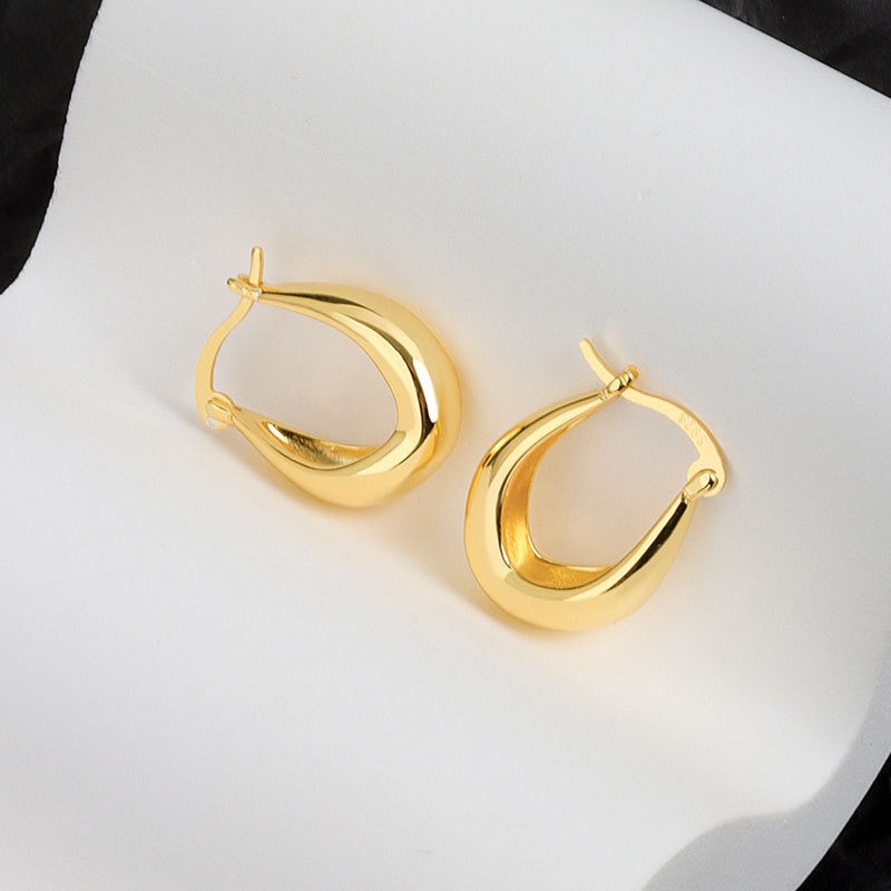 S925 sterling silver stud earrings U-shaped earrings - Image 2