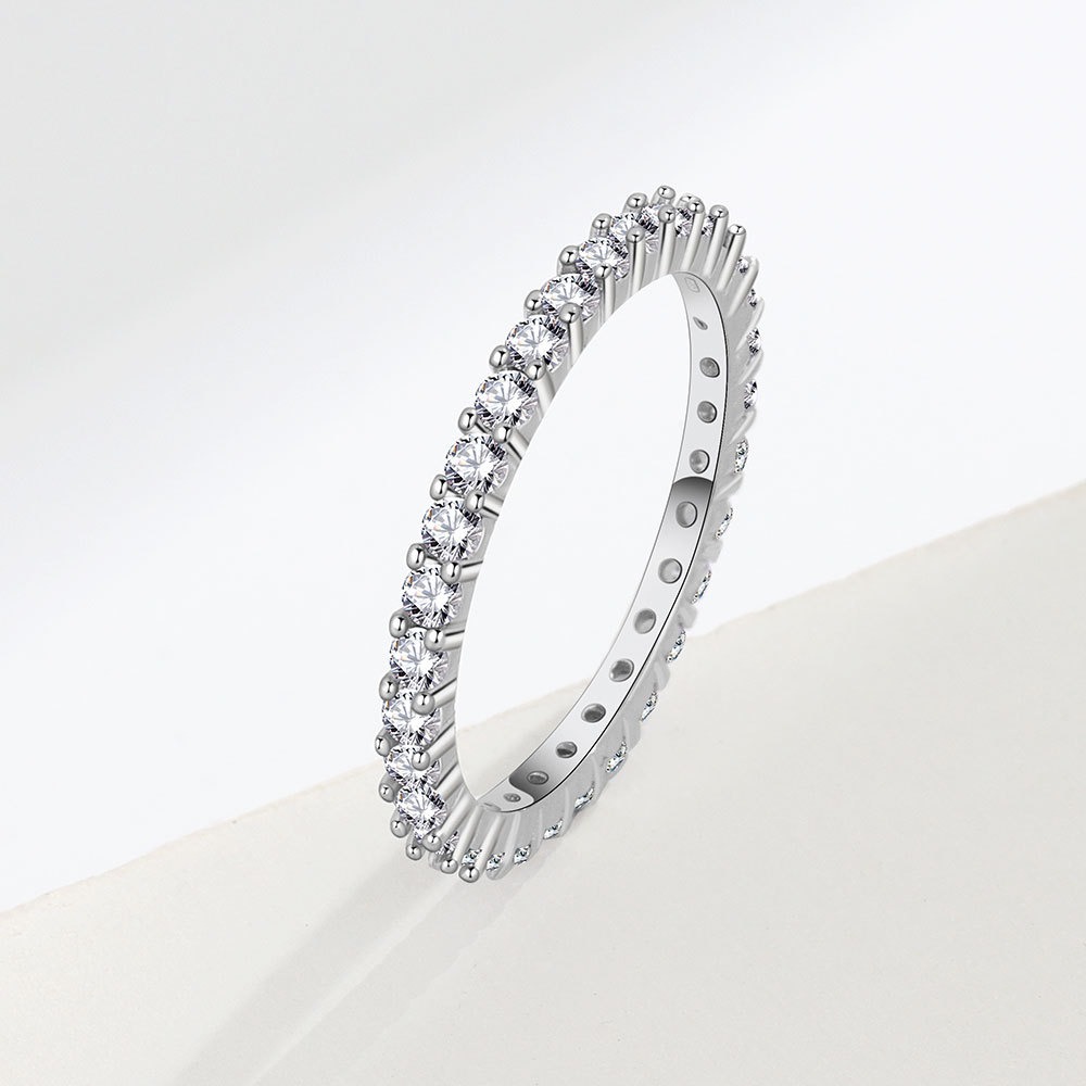 S925 Sterling Silver Ring Row Diamond Ring for Women - Image 2