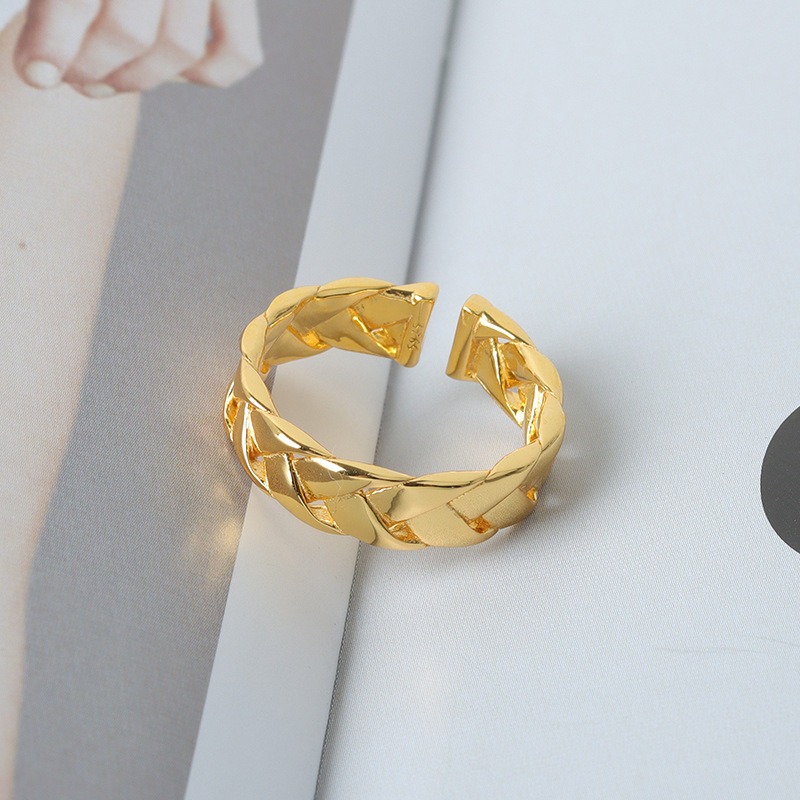 S925 sterling silver ring opening adjustable women's ring style - Image 2