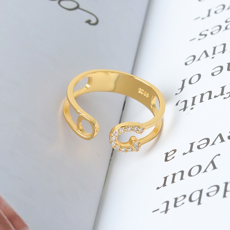 S925 sterling silver ring opening adjustable women's ring style - Image 2