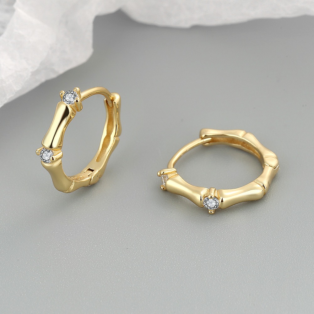 S925 sterling silver stud earrings slub earrings - Image 2