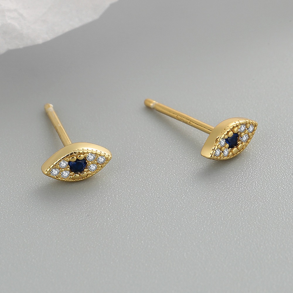 S925 Sterling Silver Stud Earrings Devil's Eye Earrings - Image 2