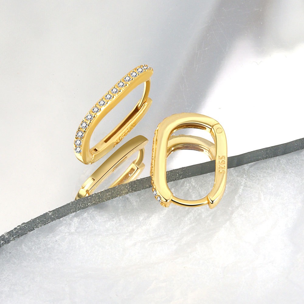 S925 sterling silver stud earrings U-shaped earrings - Image 2