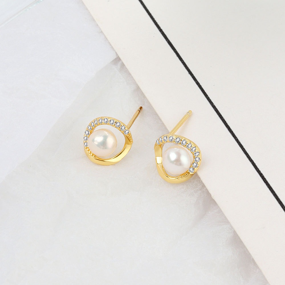 S925 sterling silver stud earrings and pearl earrings - Image 2