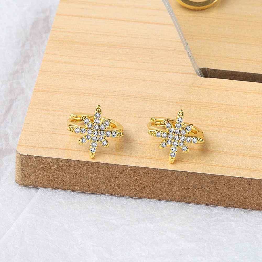 S925 sterling silver stud earrings star clip - Image 2