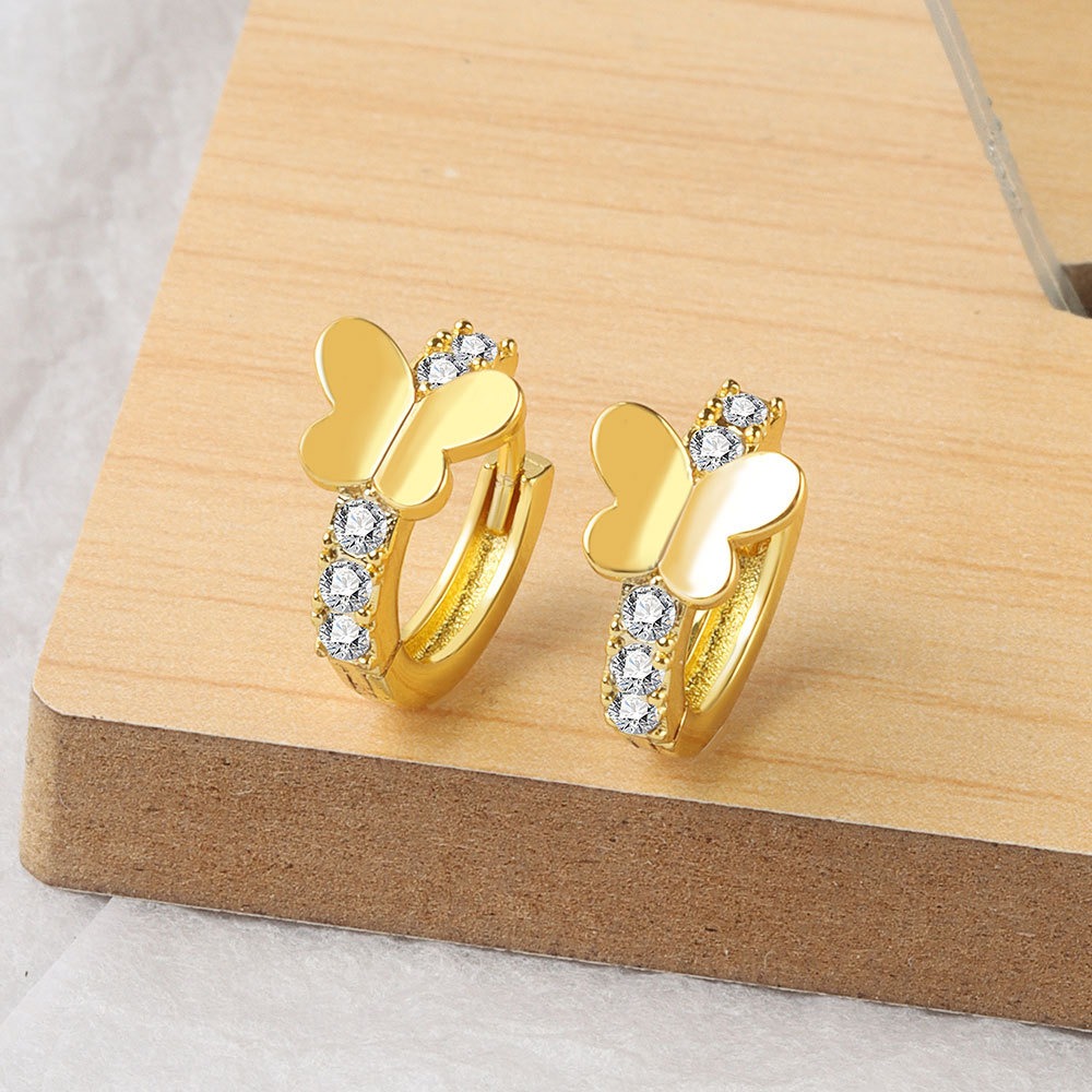 S925 sterling silver stud earrings butterfly earrings - Image 2