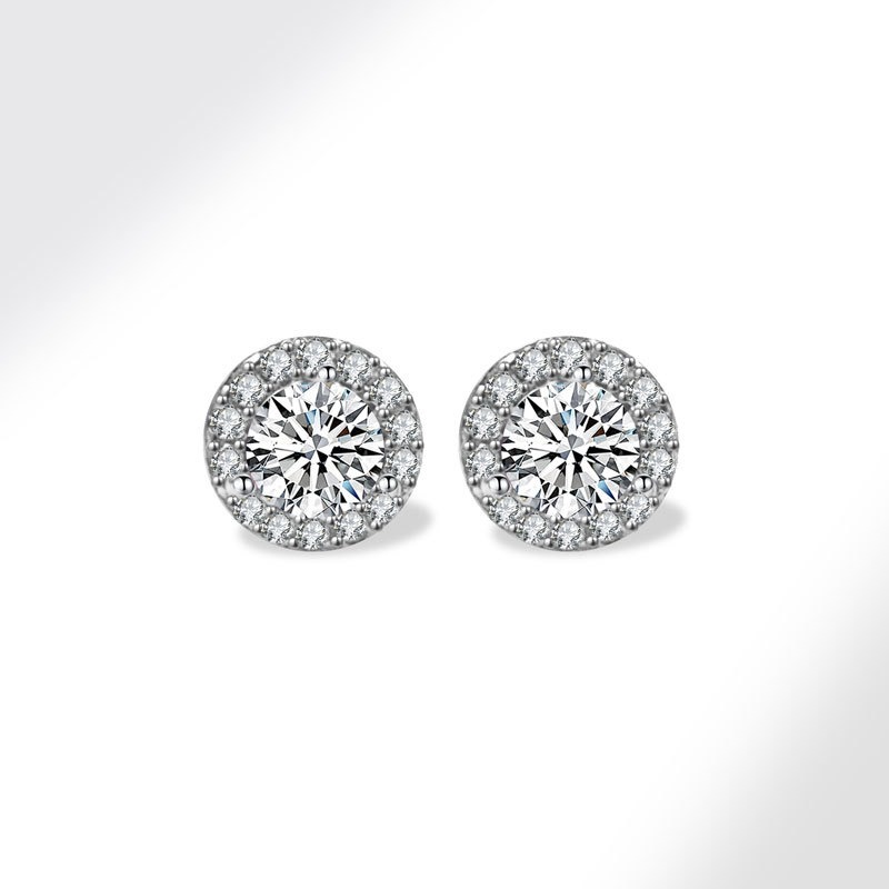 925 sterling silver stud earrings colored zircon twelve birthstone round earrings - Image 5