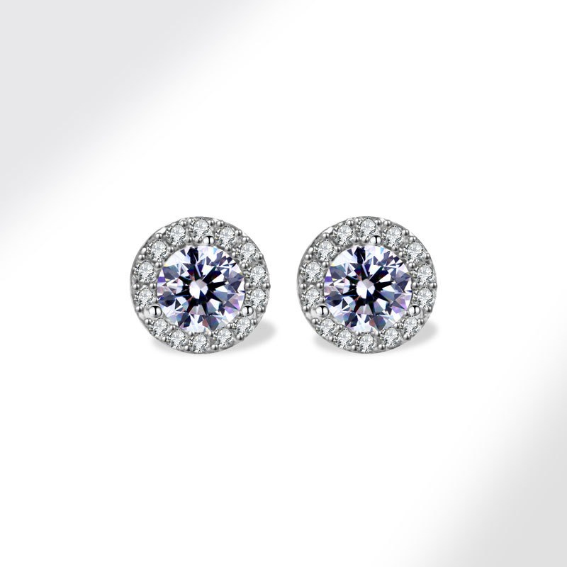 925 sterling silver stud earrings colored zircon twelve birthstone round earrings - Image 7