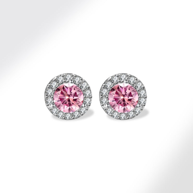 925 sterling silver stud earrings colored zircon twelve birthstone round earrings - Image 11