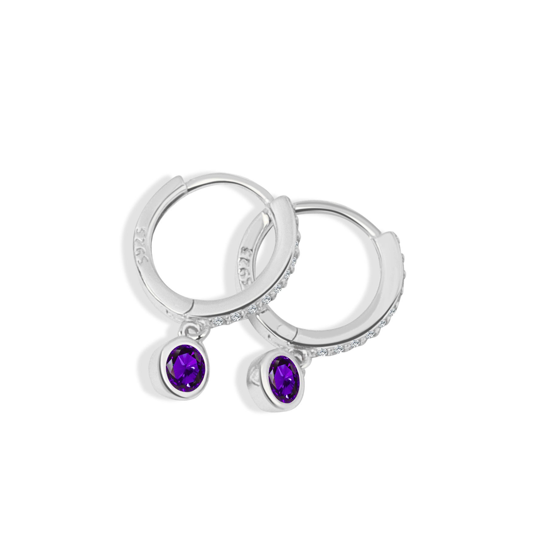 S925 sterling silver stud earrings round - Image 14