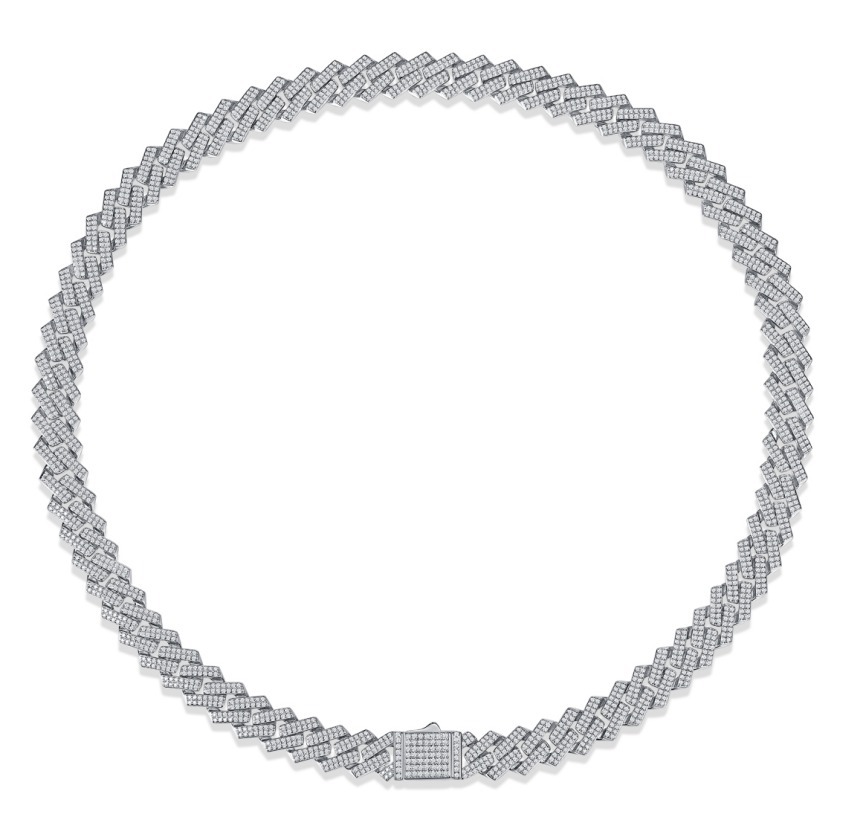 925 Silver VVS Moissamite Diamond Necklace Full Diamond Men'S Hip Hop Cuban Necklace Jewelry - Image 2