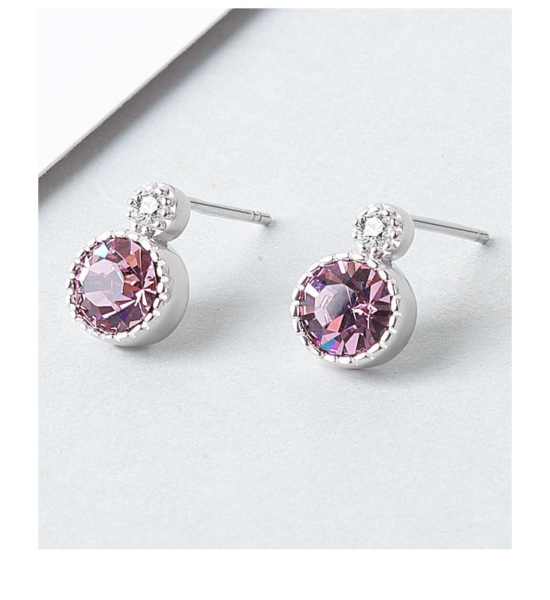 S925 sterling silver stud earrings Austrian crystal earrings - Image 3