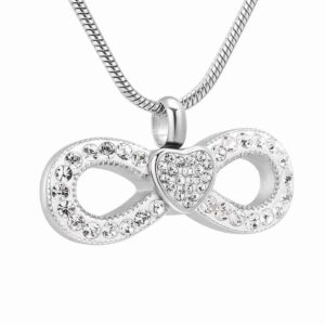 Cremation jewelry stainless steel urn bowknot style cremation urn necklace to commemorate the dead relatives/pets