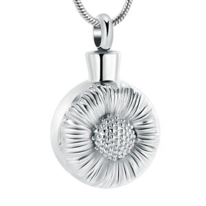 Cremation jewellery to commemorate the dead relatives/pets of aluminum alloy metal urn necklace with filling